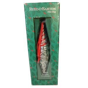 Vintage Reed and Barton Ornament Silver Plated‎ Santa Icicle Frontgates with Box